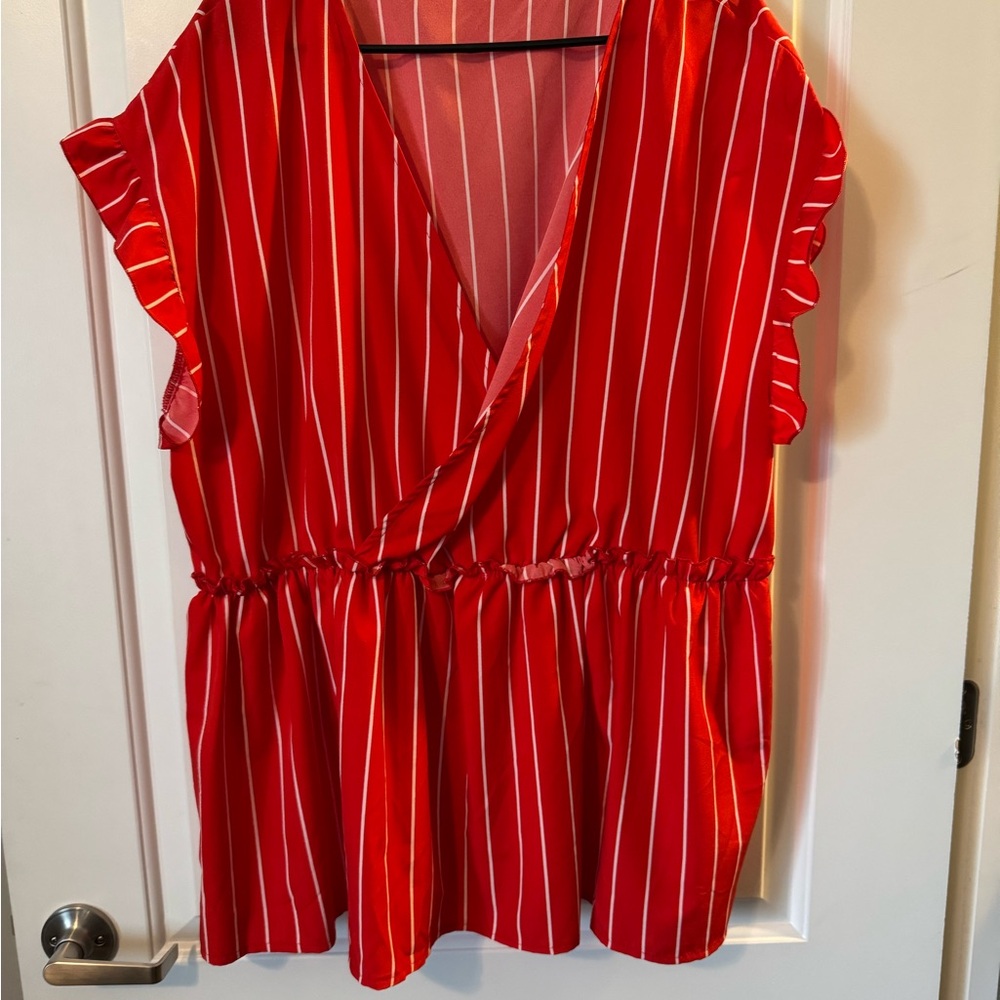 Red Striped Women's Top